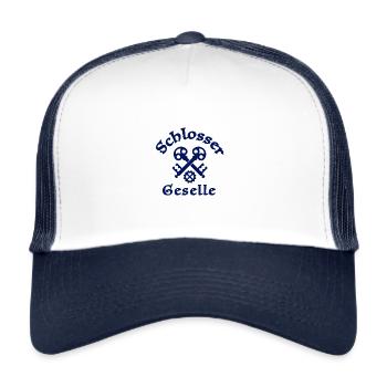 Schlossergeselle Zunftzeichen Blau - Trucker Cap - Weiß/Navy - Vorne