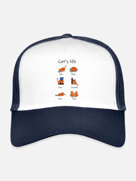 la vie de chat1 - Casquette trucker - blanc/marine - Devant