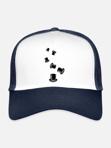 Cylindre de toilettage - Casquette trucker  - blanc/marine - Devant