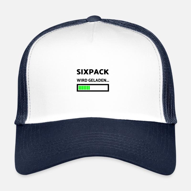 Sixpack wird geladen Sport Lustiges Training - Trucker Cap - Weiß/Navy