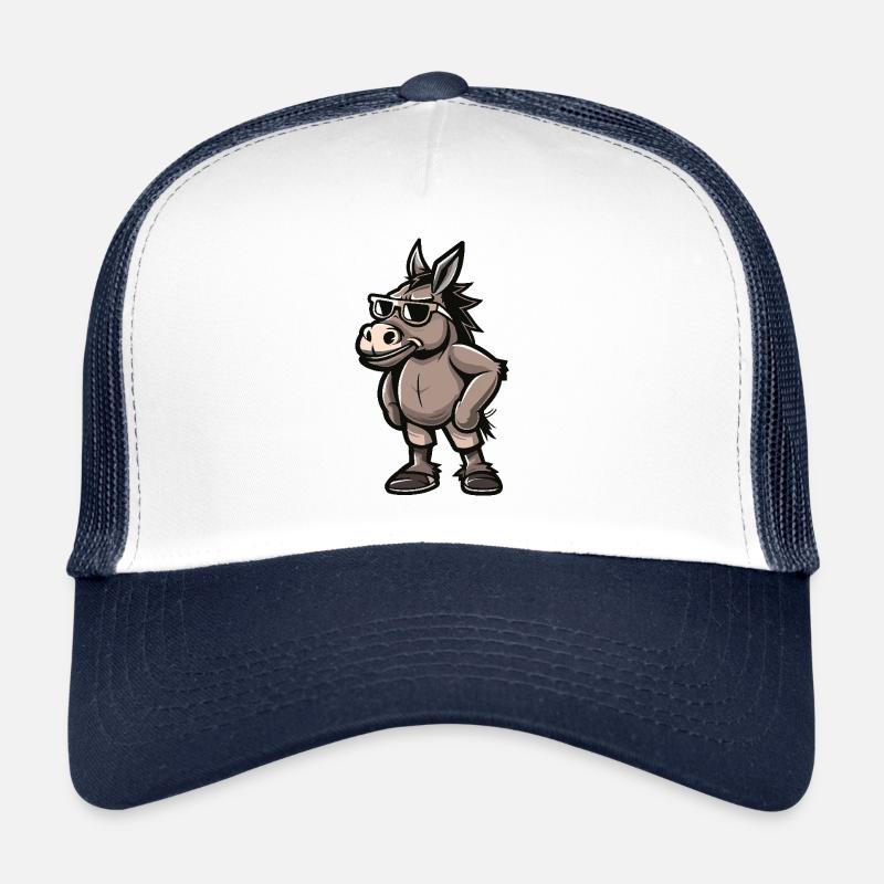 Esel Cool Comic - Trucker Cap - Weiß/Navy