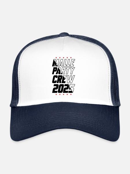 Malle Party Crew 2025 - Trucker Cap - white/navy - Front