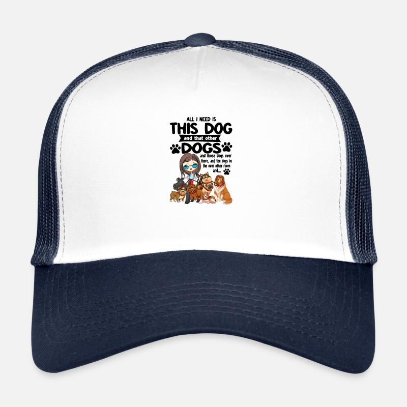 Conception de chien avec un beau motif de chien - Casquette trucker  - blanc/marine