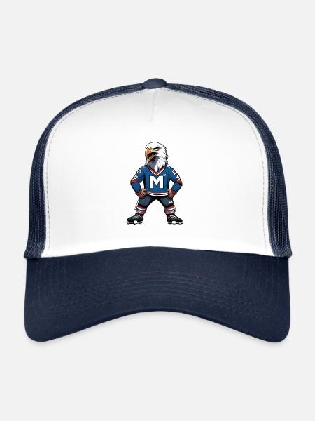 Fier aigle avec la lettre M - Casquette trucker  - blanc/marine - Devant