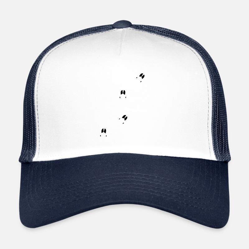 Wildschwein Wildsau Spur wild boar Wald Forst - Trucker Cap - Weiß/Navy
