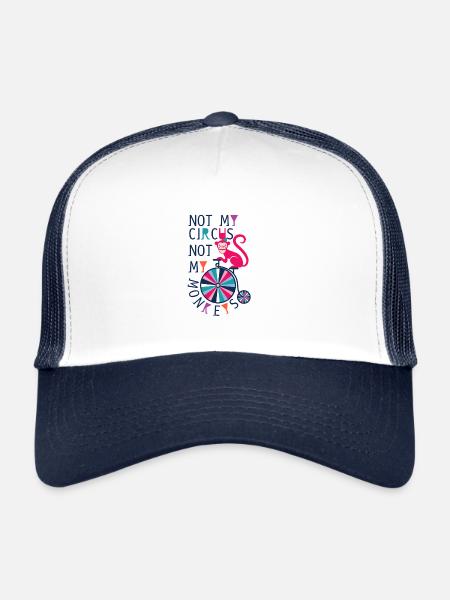 MON CIRCUS MONKEY BICYCLE FUNNY - Casquette trucker  - blanc/marine - Devant