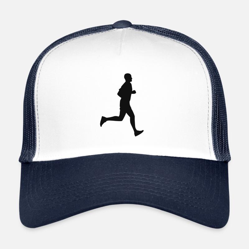 Coureur, jogging, silhouette - Casquette trucker  - blanc/marine