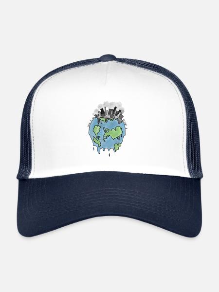 Il n'y a pas de planète B - Casquette trucker  - blanc/marine - Devant