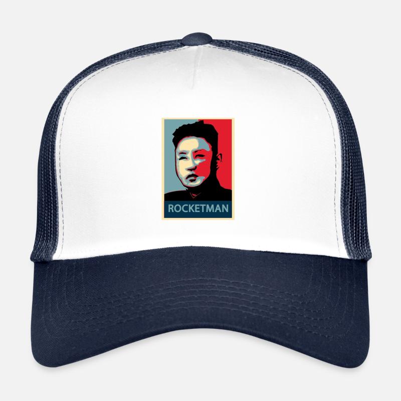 Rocketman - Kim jung un - Casquette trucker  - blanc/marine