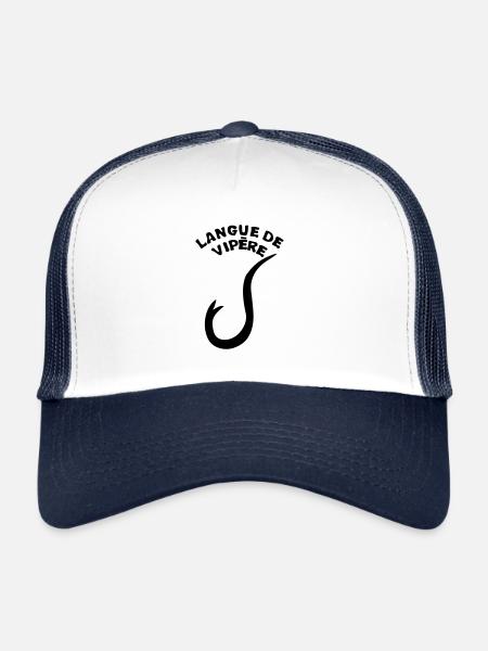 langue vipere expression 1 - Casquette trucker  - blanc/marine - Devant