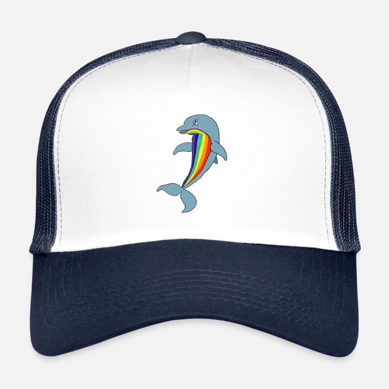 Happy Dolphin - Trucker Cap - Weiß/Navy