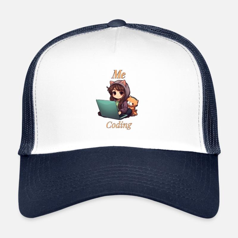 « Code Cutie: Codage de fille inspiré de l’anime » - Casquette trucker  - blanc/marine