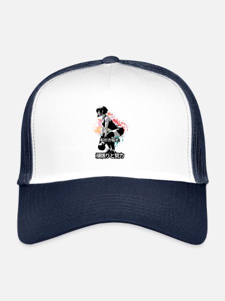 Anime Strength: Gym Power Showcase - Trucker Cap - white/navy - Front