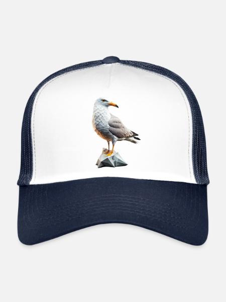 Mouette Mouette Polygone - Casquette trucker  - blanc/marine - Devant