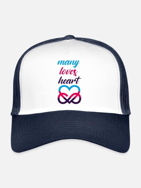 BEAUCOUP D’AMOURS COEUR Polyamour Cœur d’amour - Casquette trucker  - blanc/marine - Devant