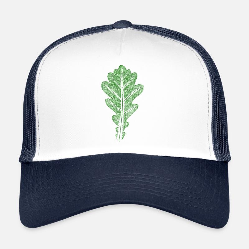 Blatt Eiche / Eichenblatt - Blätter WALD & Natur - Trucker Cap - Weiß/Navy