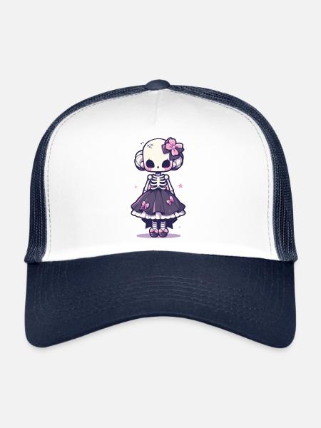 Cute Halloween Skeleton - Cute Scary Design - Trucker Cap - white/navy