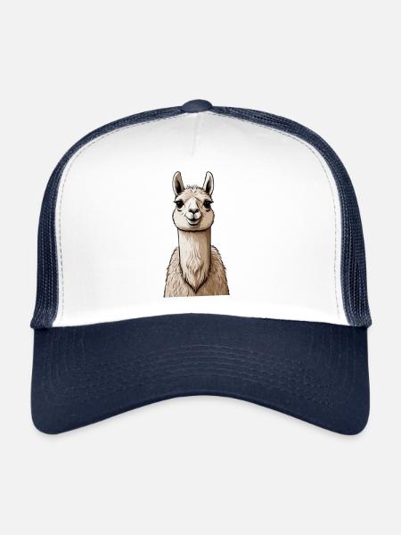 Comic Llama - Trucker Cap - white/navy - Front