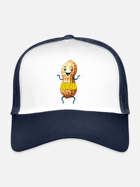 Banane Banane Fruit Fruits Exotiques - Casquette trucker  - blanc/marine - Devant