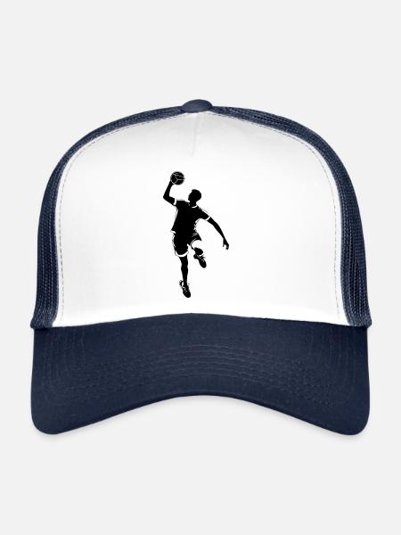 Handball Player - Autocollant de sport - Casquette trucker  - blanc/marine - Devant