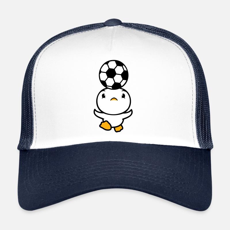 Duck Playing Soccer Header Ball Balancing Head Trucker Cap