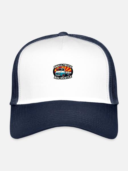 Petit Camion Grande Bousculade Japonais Kei Automobile - Casquette trucker  - blanc/marine - Devant