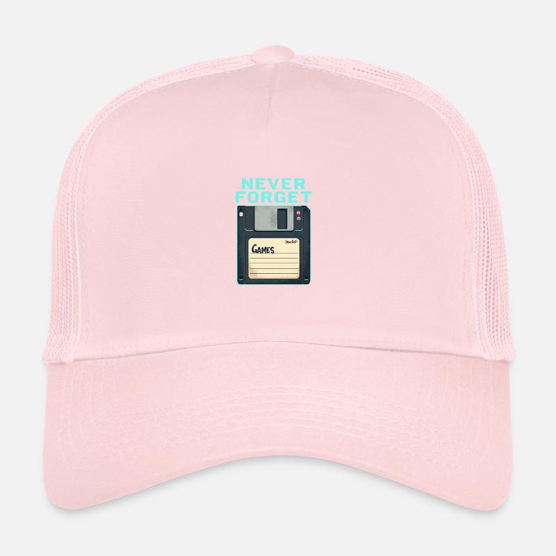 Never Forget Retro Floppy Disk Design Trucker Cap