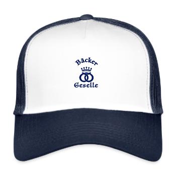 Bäckergeselle Zunftzeichen Blau - Trucker Cap - Weiß/Navy - Vorne