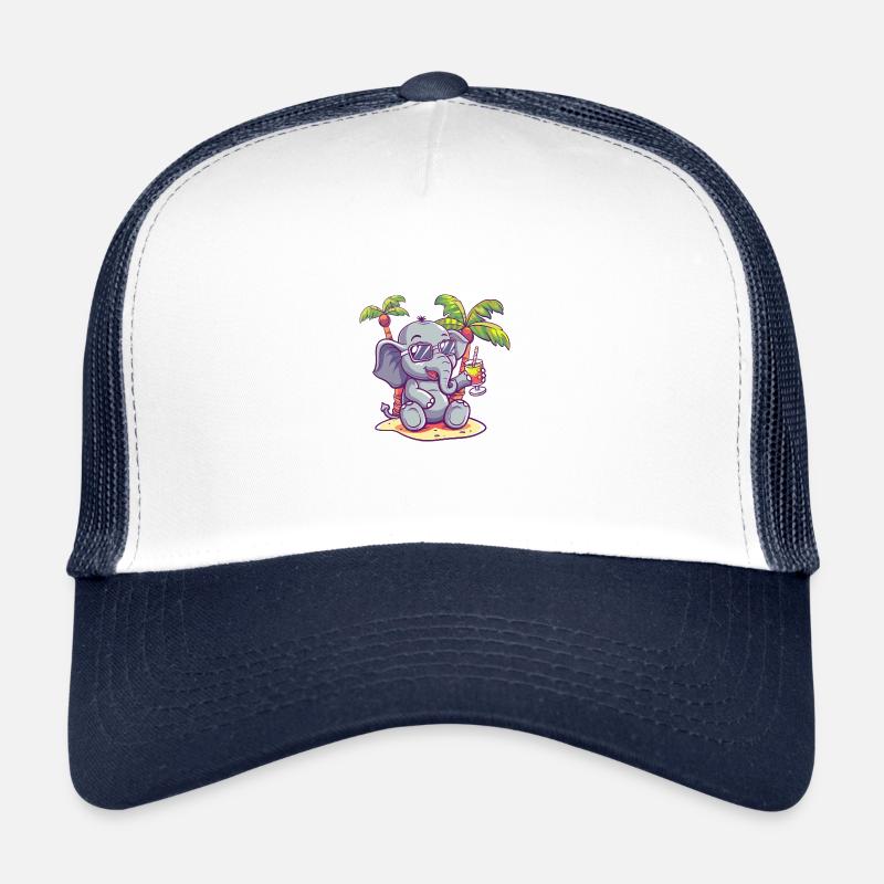 Bande dessinée Elephant Summer Beach Casquette trucker 