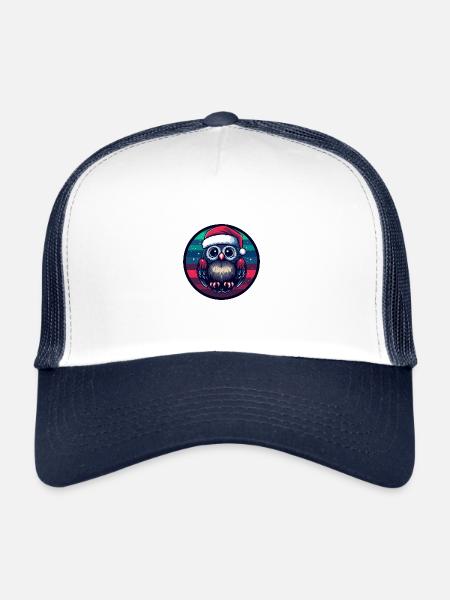 Hibou Noël Noël - Casquette trucker  - blanc/marine - Devant