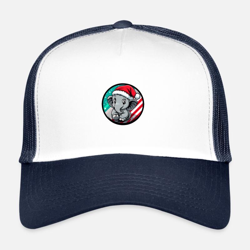 Éléphant Noël Noël Casquette trucker 