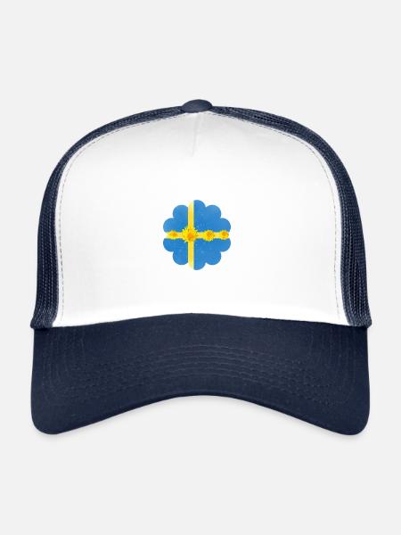 Sweden Dandelion Blossoms Sweden Flag - Trucker Cap - white/navy