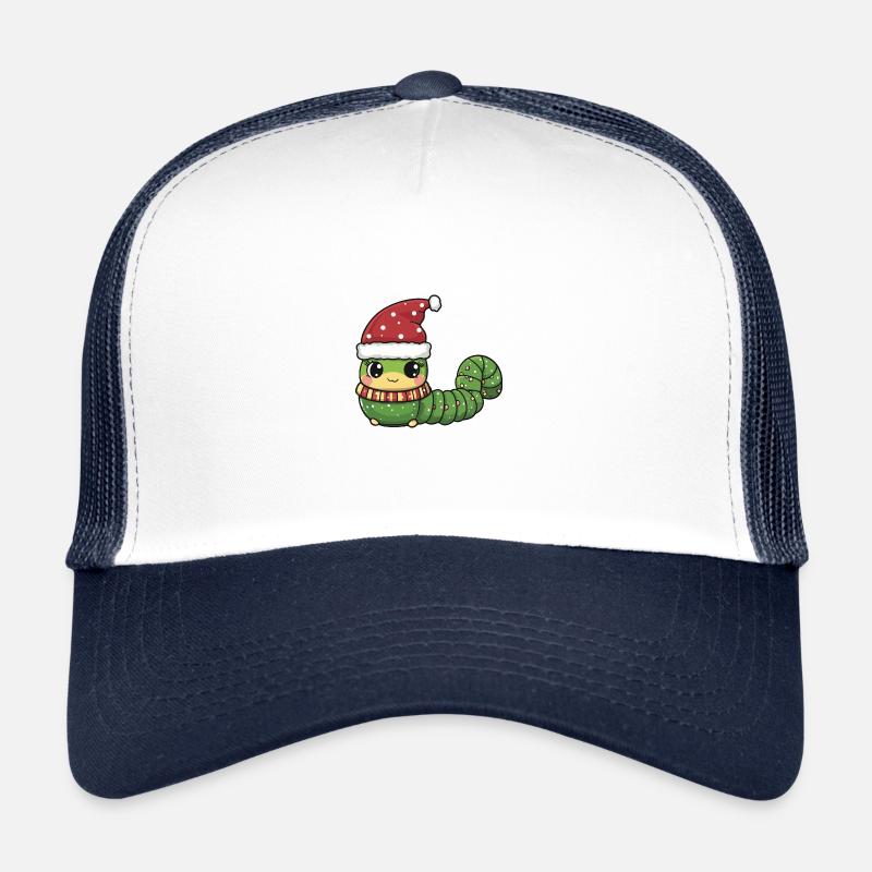 Wurm Weihnachten Comic - Trucker Cap - Weiß/Navy