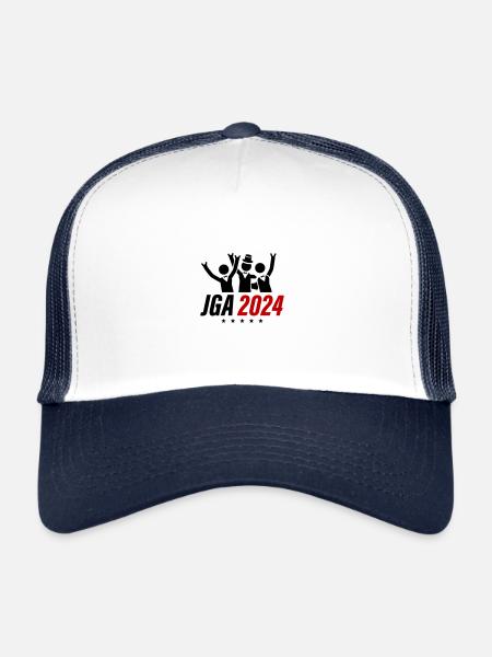 Enterrement de vie de garçon 2024 - Casquette trucker  - blanc/marine - Devant