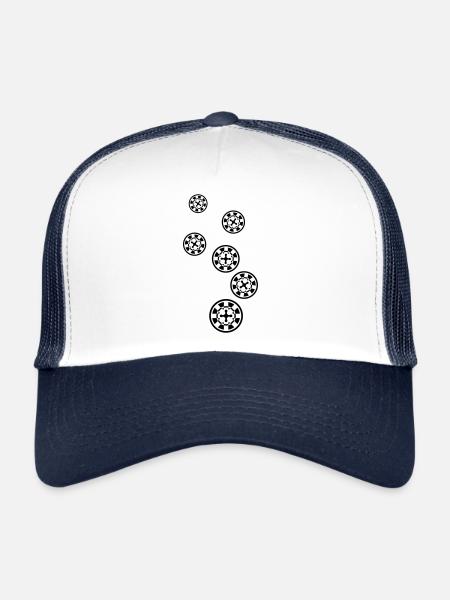 Symbole d’icône de roulette - Casquette trucker  - blanc/marine - Devant