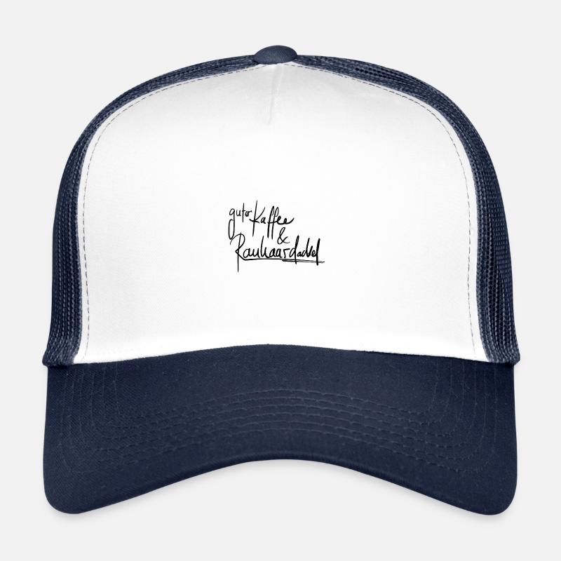 Guter Kaffee und Rauhaardackel - Trucker Cap - Weiß/Navy