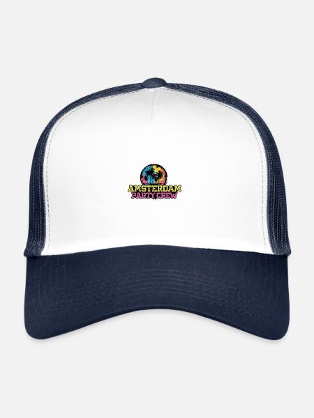 L’équipe de l’équipe de fête d’Amsterdam - Casquette trucker  - blanc/marine - Devant