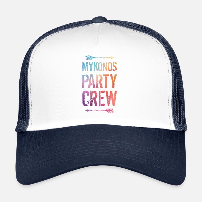 Dicton de l’équipe de fête de Mykonos Casquette trucker 