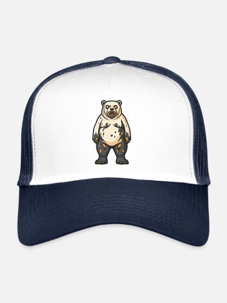 Polar Bear Halloween Animal - Trucker Cap - white/navy - Front