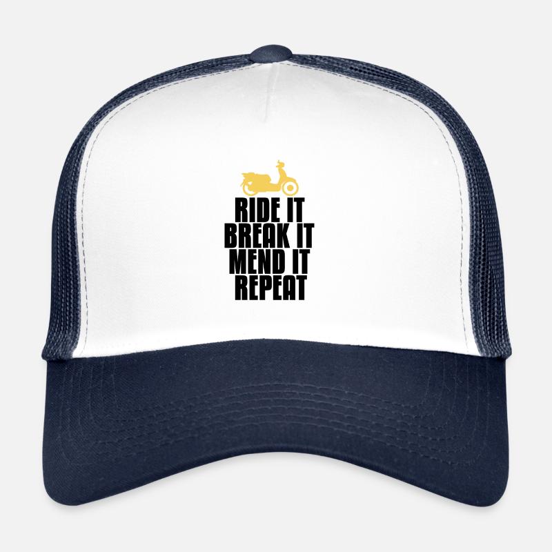 Mofa Moped Retro - Trucker Cap - Weiß/Navy