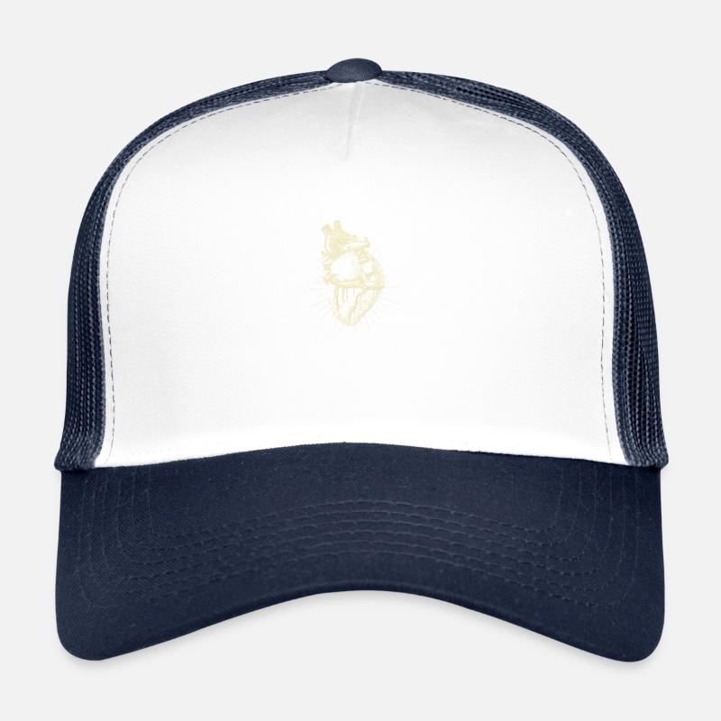 cœur - Casquette trucker  - blanc/marine