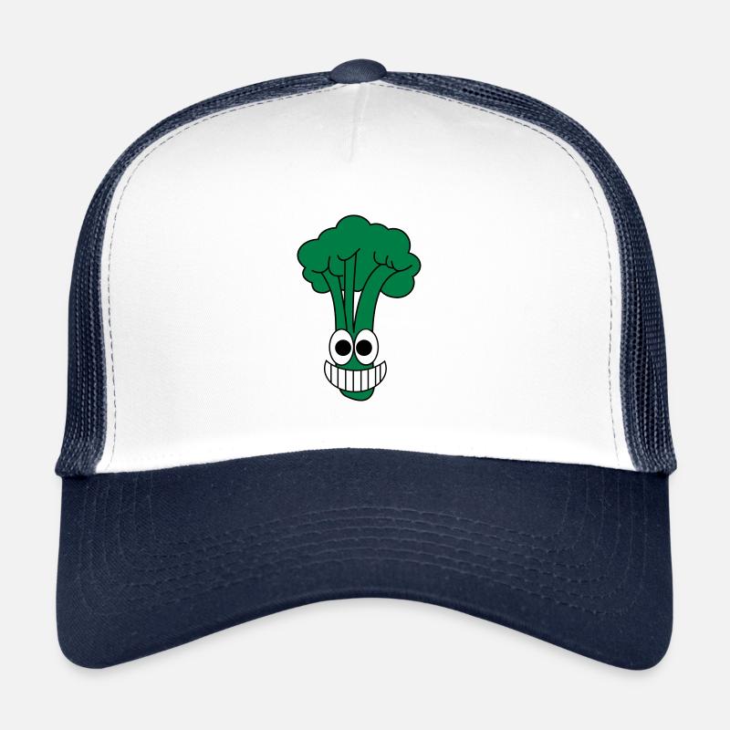 Glücklicher Brokkoli - Trucker Cap - Weiß/Navy