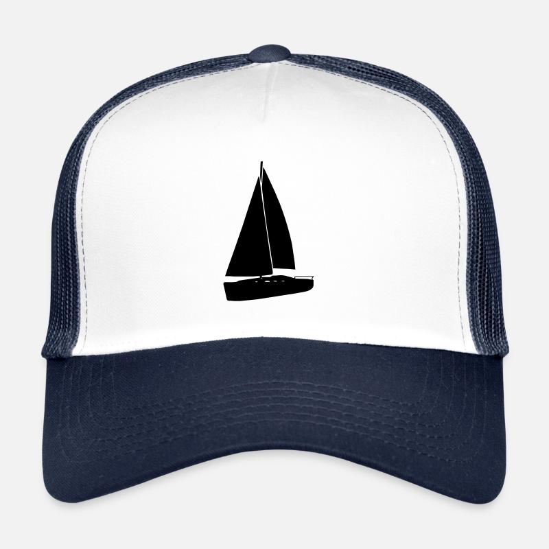 Segelyacht Schwarz - Trucker Cap - Weiß/Navy