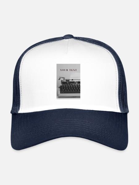 Votre texte - Casquette trucker  - blanc/marine - Devant