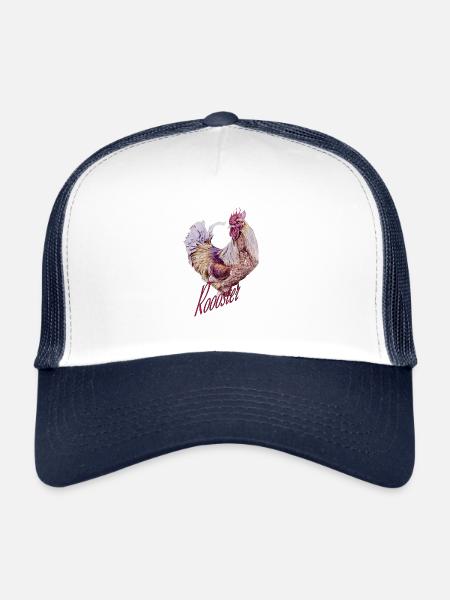 Roooster red - Trucker Cap - Weiß/Navy - Vorne