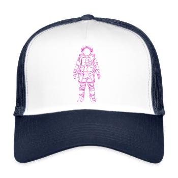 Astronaut drawing in pink - Trucker Cap - white/navy - Front
