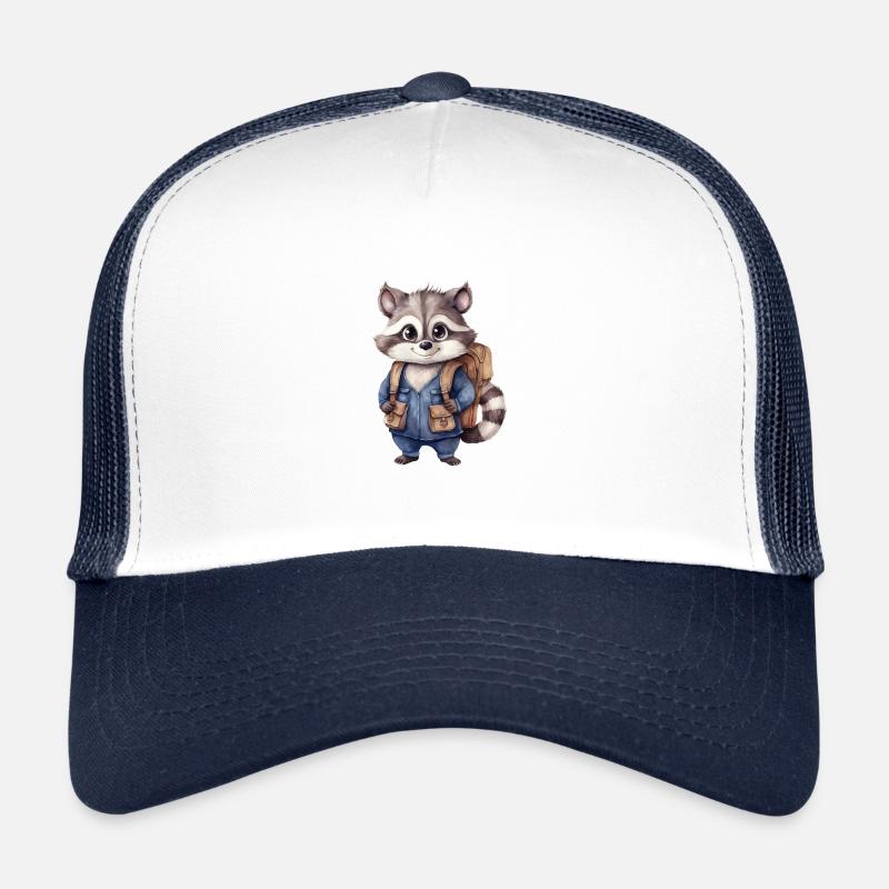 Retour à l’école des ratons laveurs - Casquette trucker  - blanc/marine