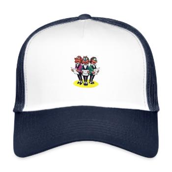 Squeaking Bee by HELLO SPENCER - Trucker Cap - white/navy - Front