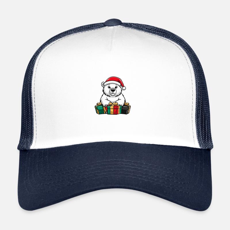 Polar Bear Christmas Comic Gifts Polar Bear Trucker Cap