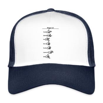 Sexe de doigt avec les doigts - Casquette trucker  - blanc/marine - Devant